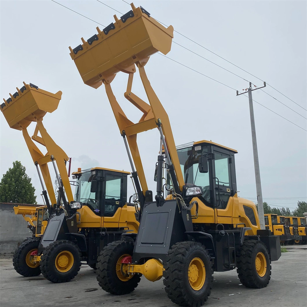 CE Certified 1 Ton 1.2 Ton 1.5 Ton Small Wheel Loader Front Backhoe Skid Steer Loader Wheeled Forklift